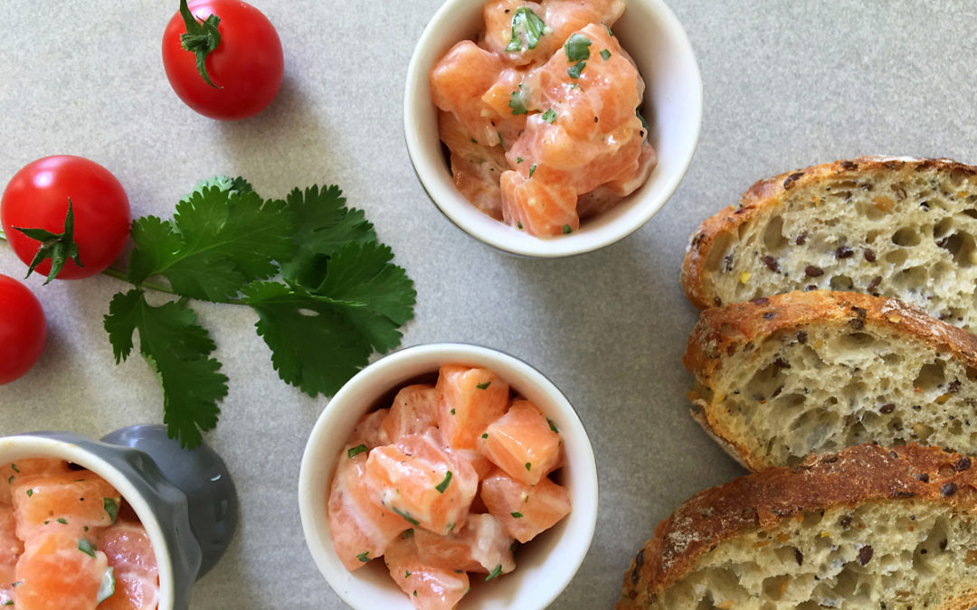 Tartare de saumon lait de coco