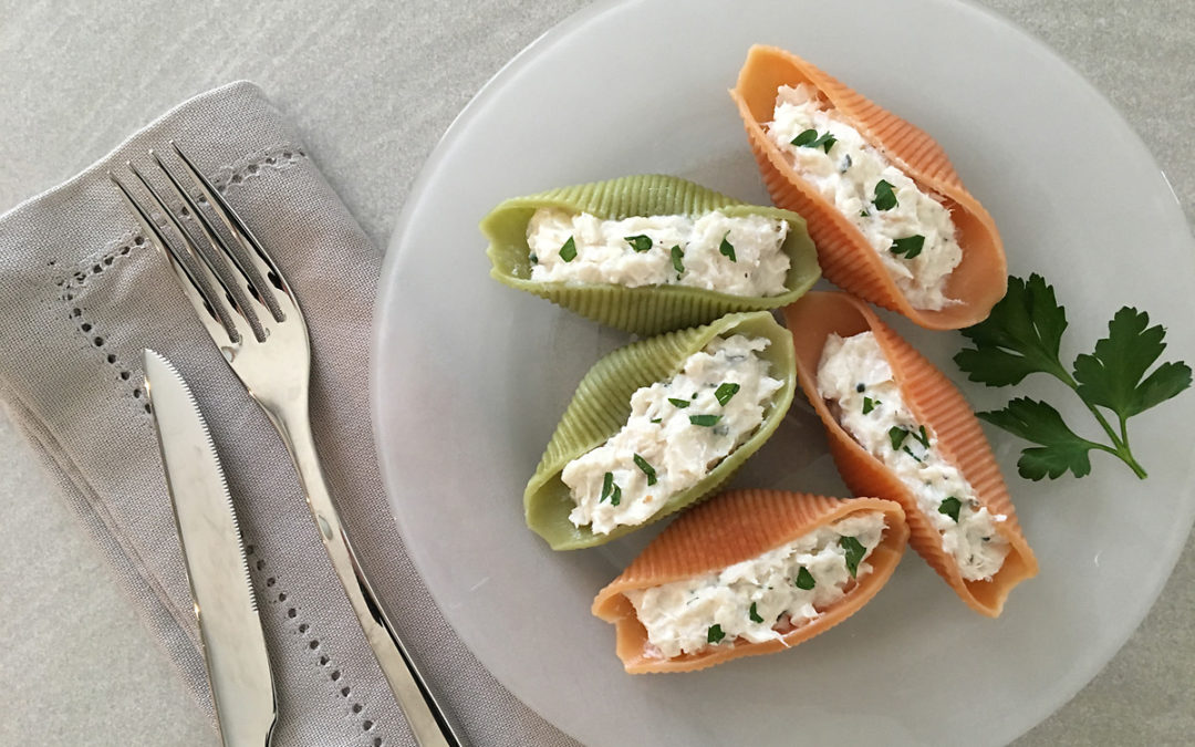 Coquillages de pâtes à l’églefin ricotta