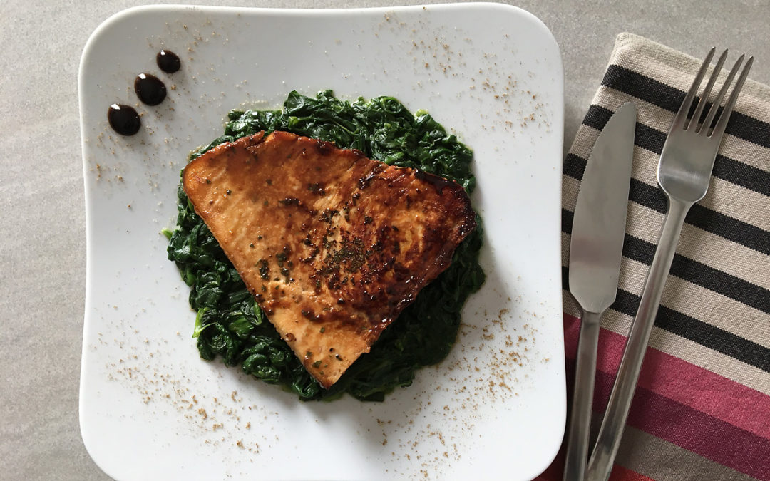 Espadon au balsamique épinards à la thaï