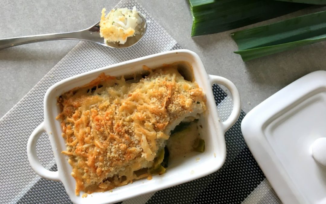 Gratin de flétan au poireau