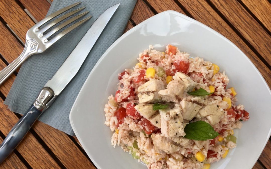 Taboulé de chou fleur espadon tomate maïs